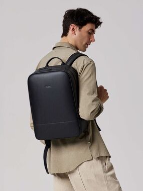 Nex. Hawaii Underseat Backpack Black vegan Leather laptop travel Backpack